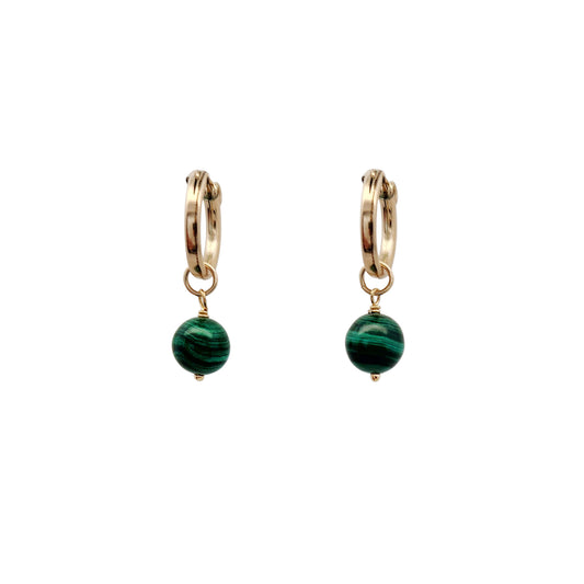 Malachite Hoop Earrings
