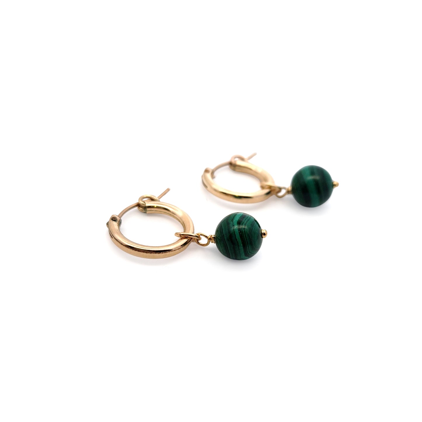 Malachite Hoop Earrings