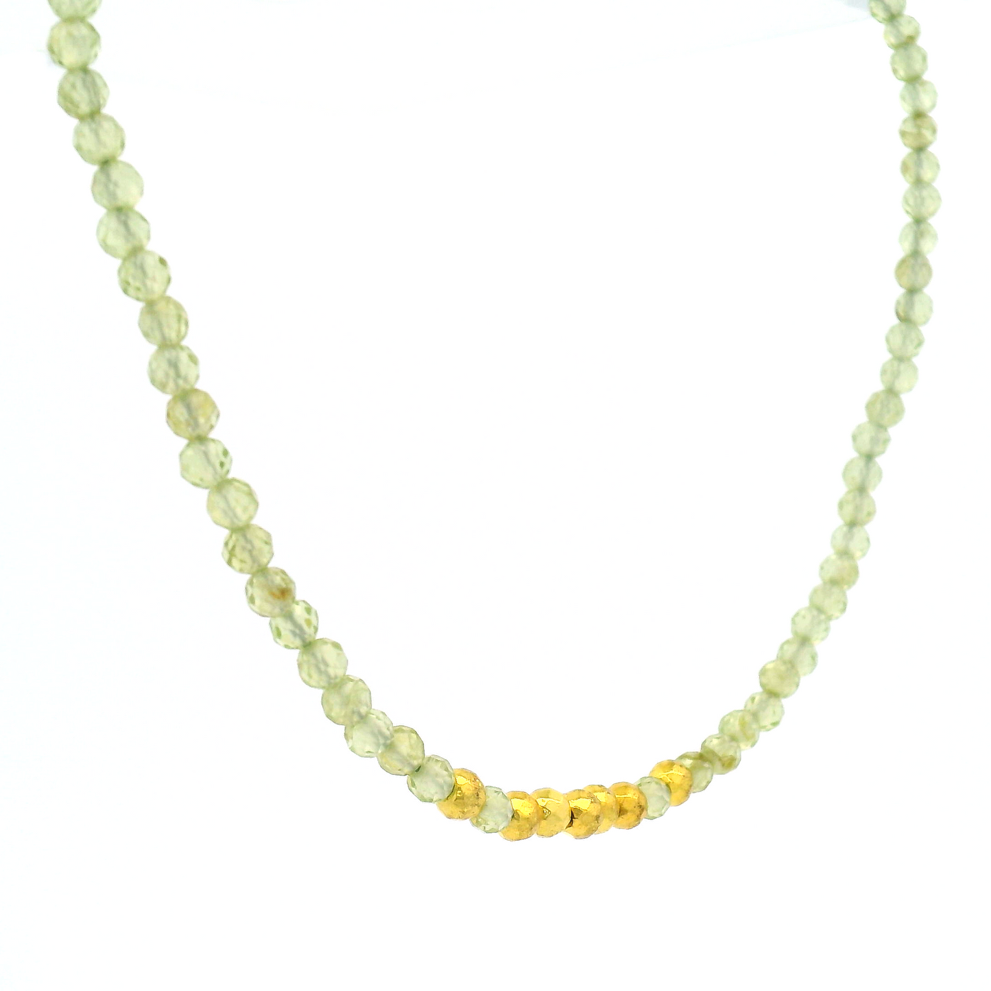Gold Peridot Pyrite Necklace