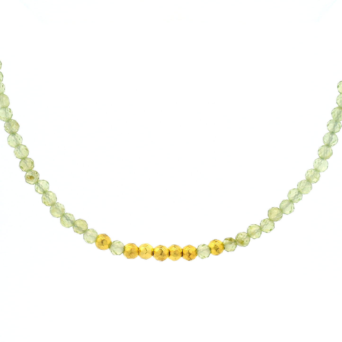 Gold Peridot Pyrite Necklace