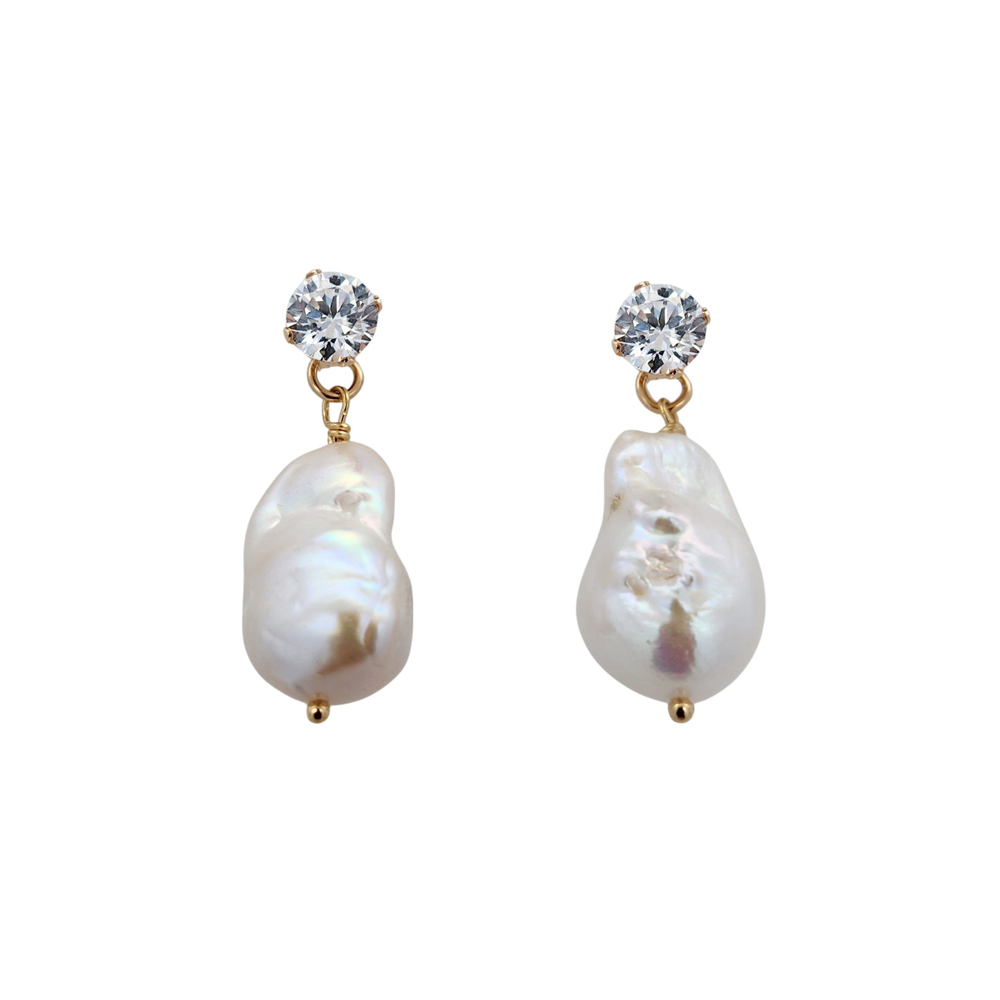 2-Ways-to-Wear CZ & Baroque Pearl Drop Earrings
