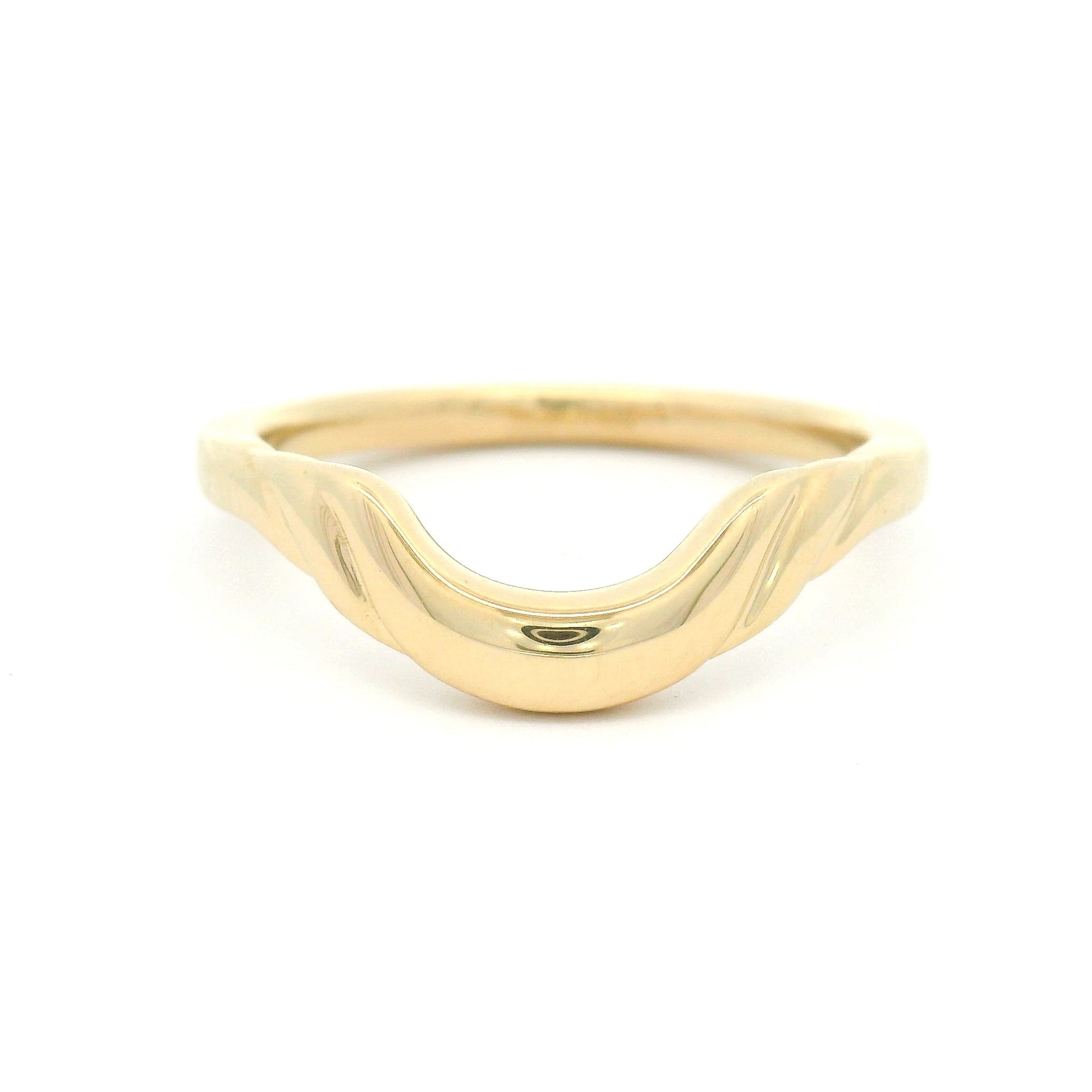 14k Yellow Contoured Sculpted Wedding Band