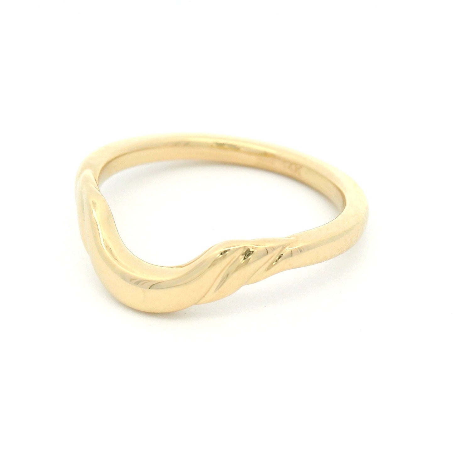 14k Yellow Contoured Sculpted Wedding Band