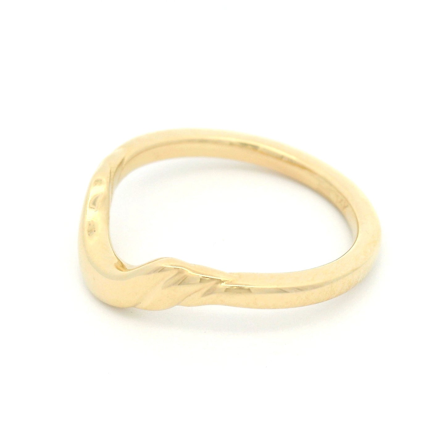 14k Yellow Contoured Sculpted Wedding Band