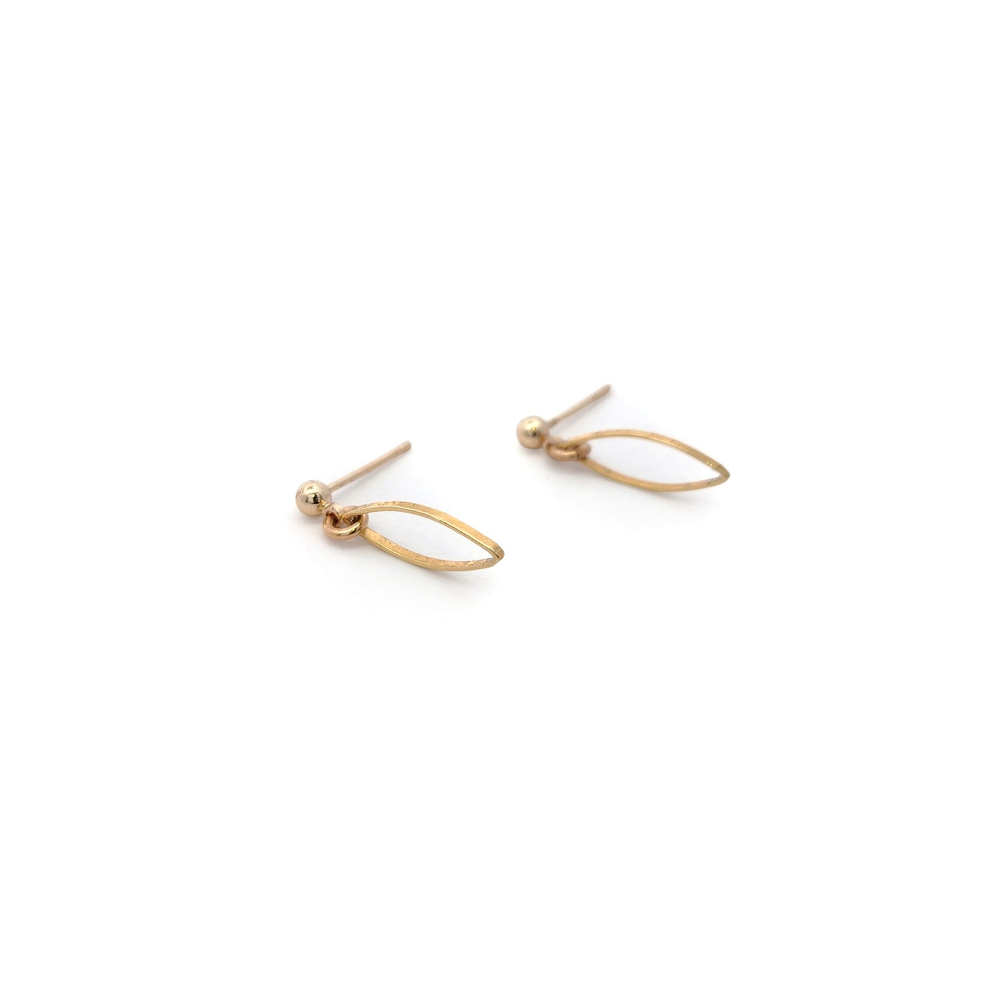 Small Open Marquise Shape Drop Earrings