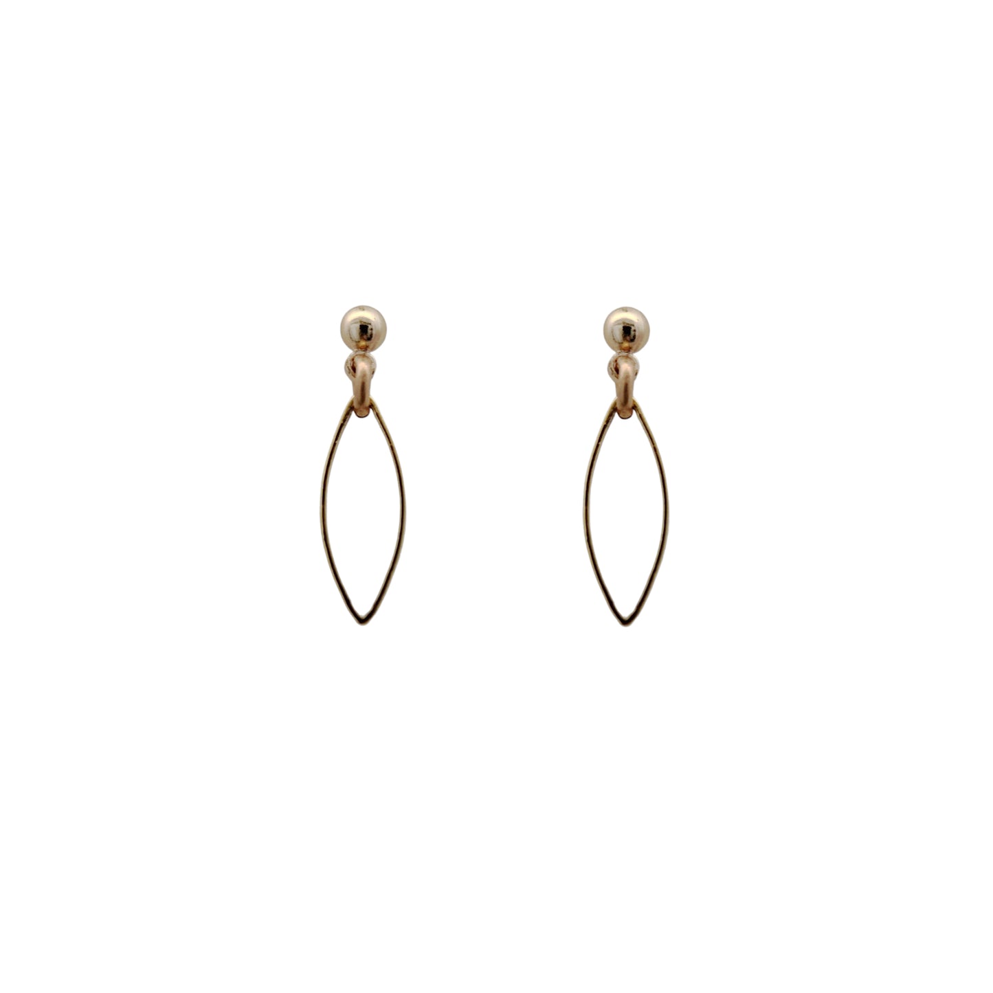 Small Open Marquise Shape Drop Earrings