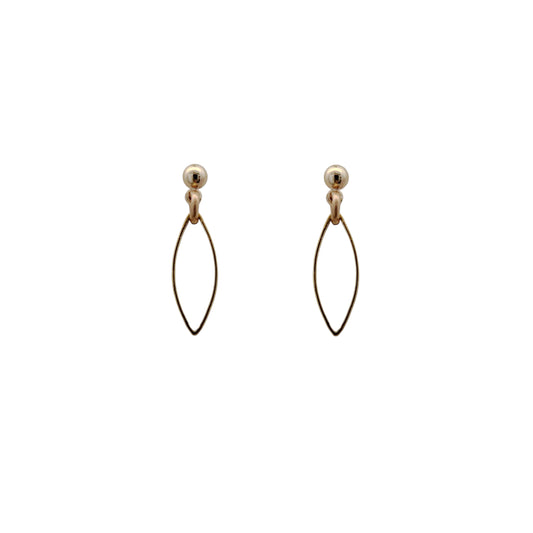Small Open Marquise Shape Drop Earrings