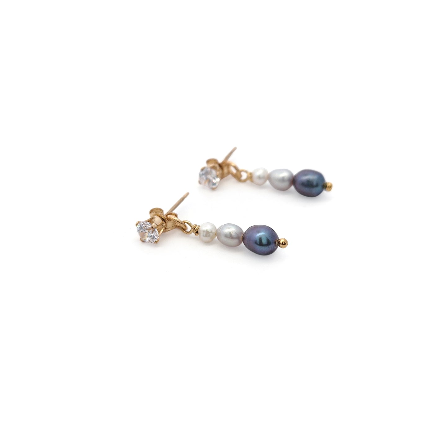 2-Ways-to-Wear CZ & 3 Pearl Drop Earrings
