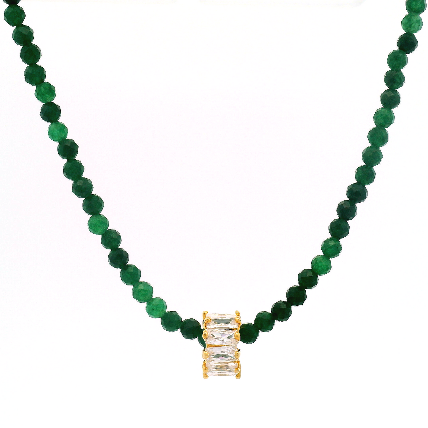 Gold Chrysoprase Cubic Zirconia Wheel Pendant