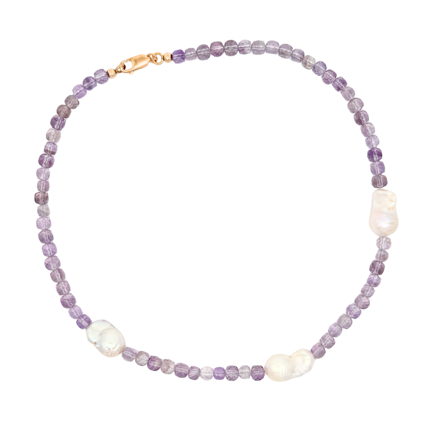Amethyst & Baroque Pearl Necklace