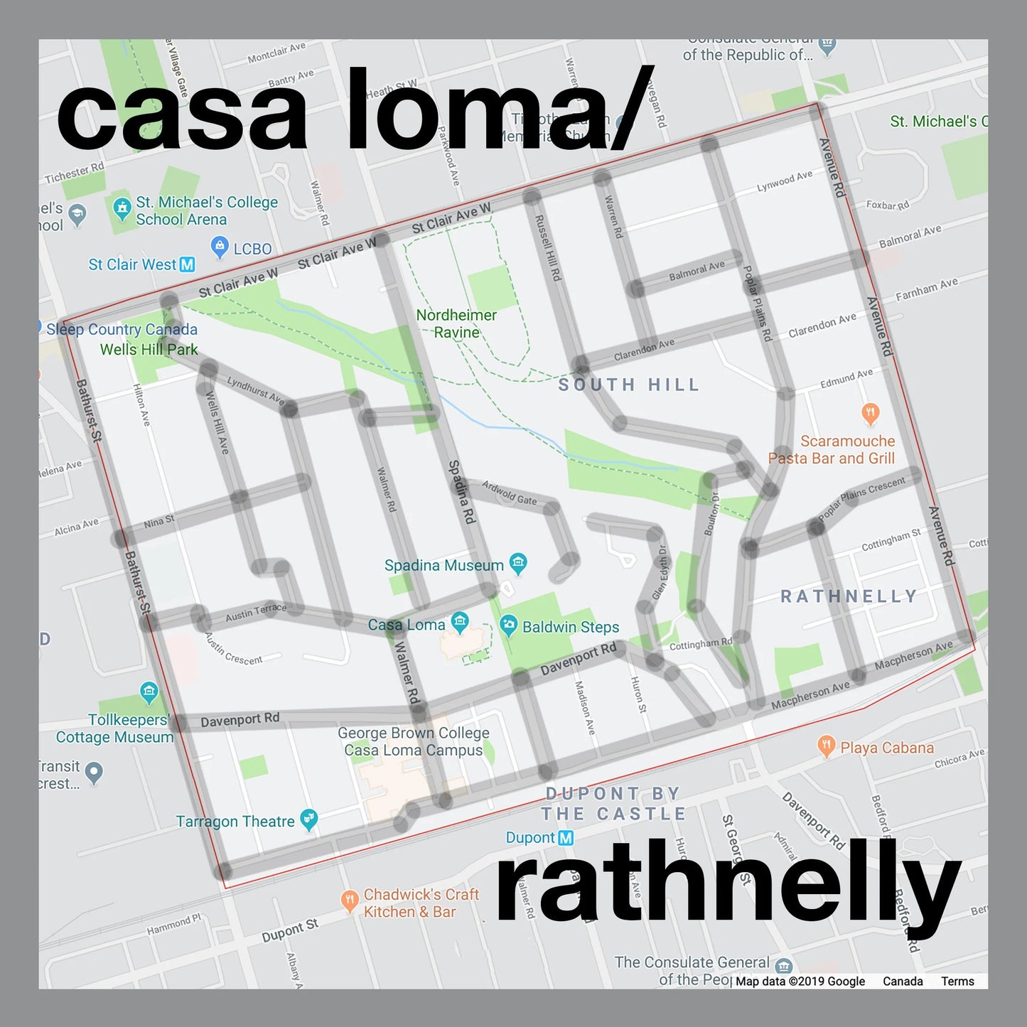Casa Loma / Rathnelly Map Pendant