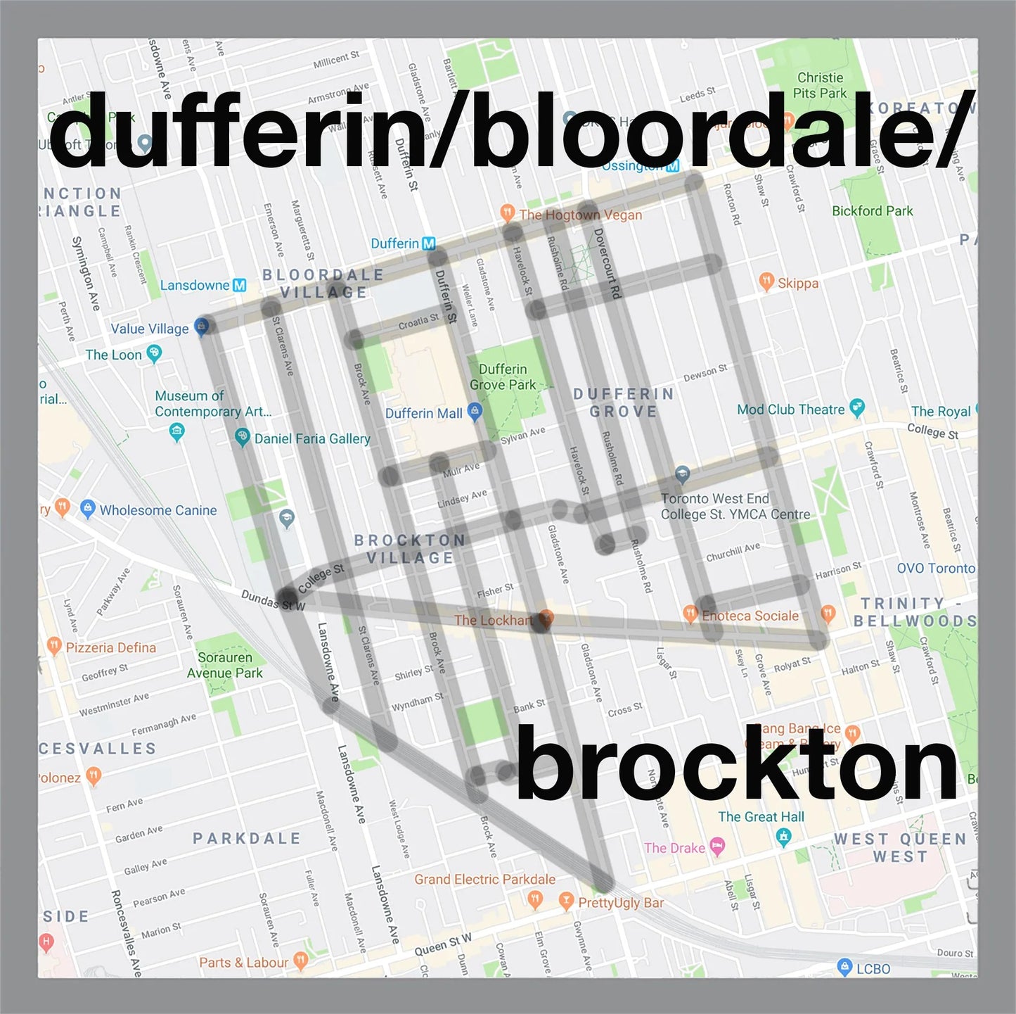 Dufferin / Bloordale / Brockton Map Pendant