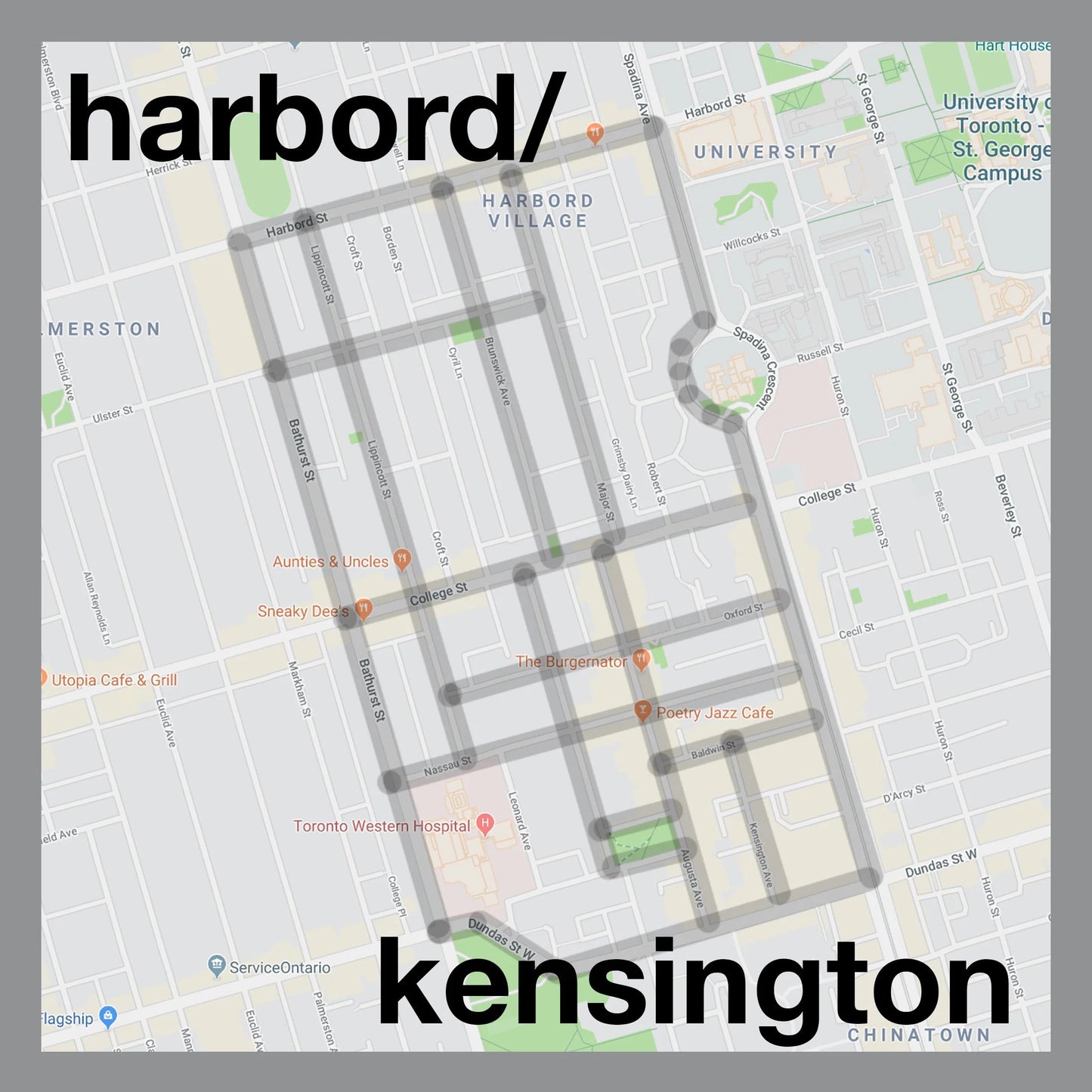 Harbord / Kensington Map Pendant