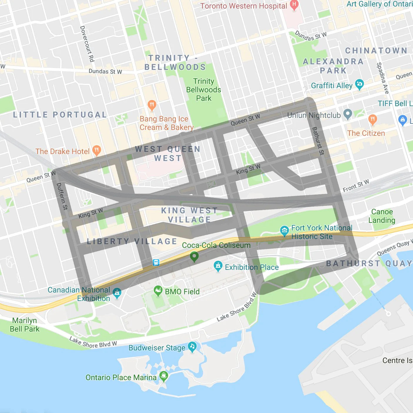 King West / Liberty Village Map Pendant