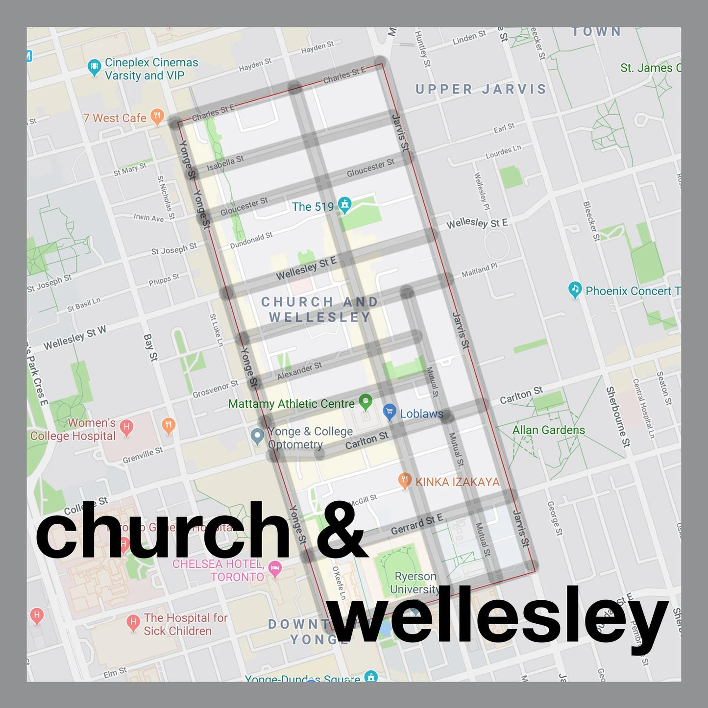 Church / Wellesley Map Pendant