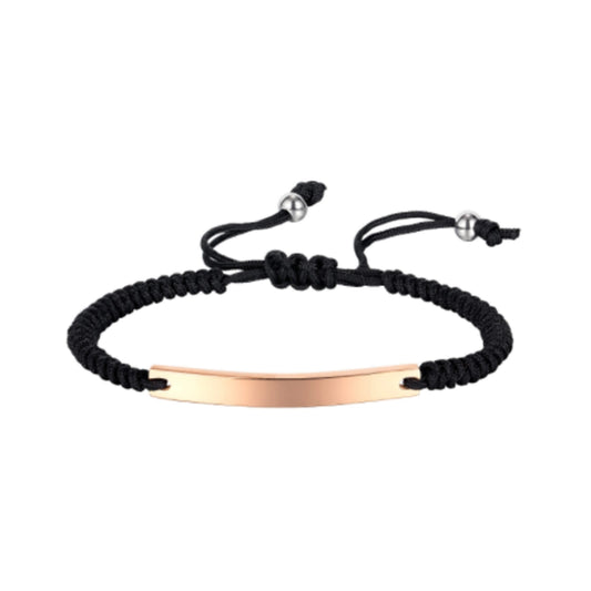 Rose Gold Engravable Braided Bracelet