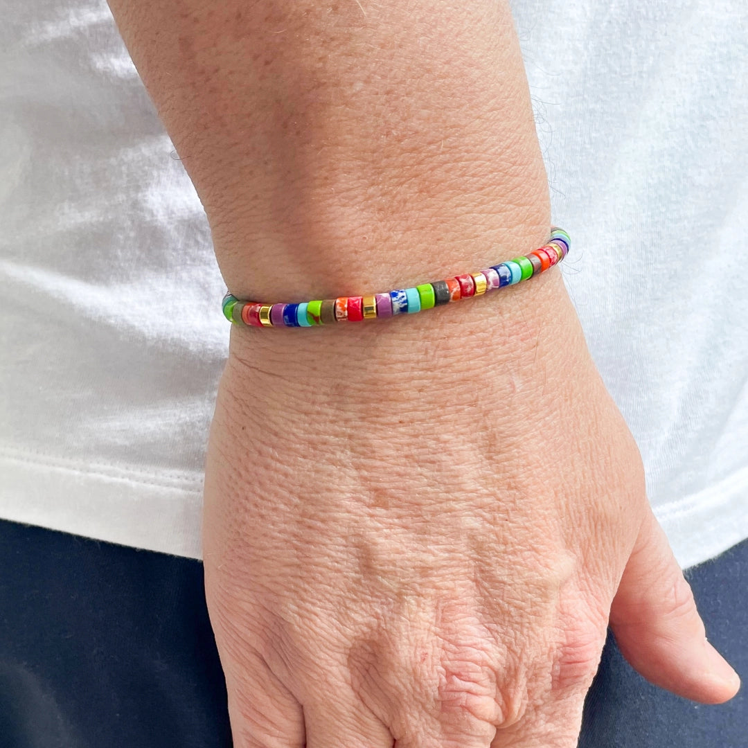 Multicolour Heishi Stone Bracelet