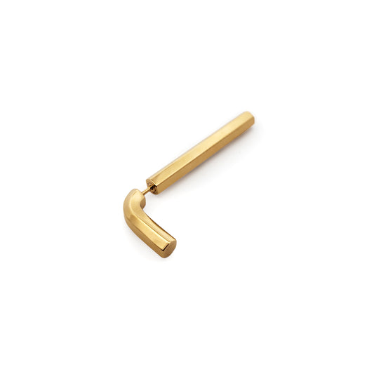 Gold Hex Key Earring