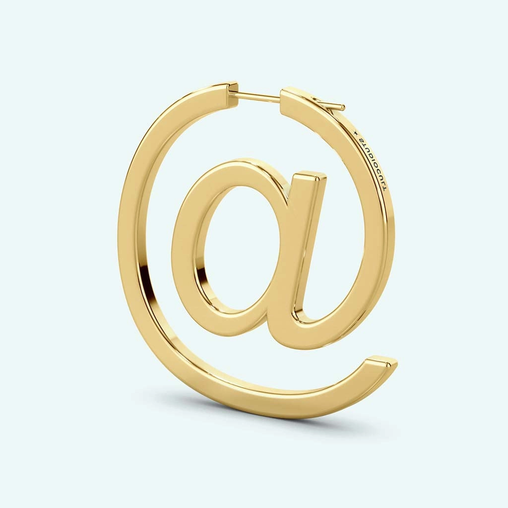 Gold "E@Rring" Earring
