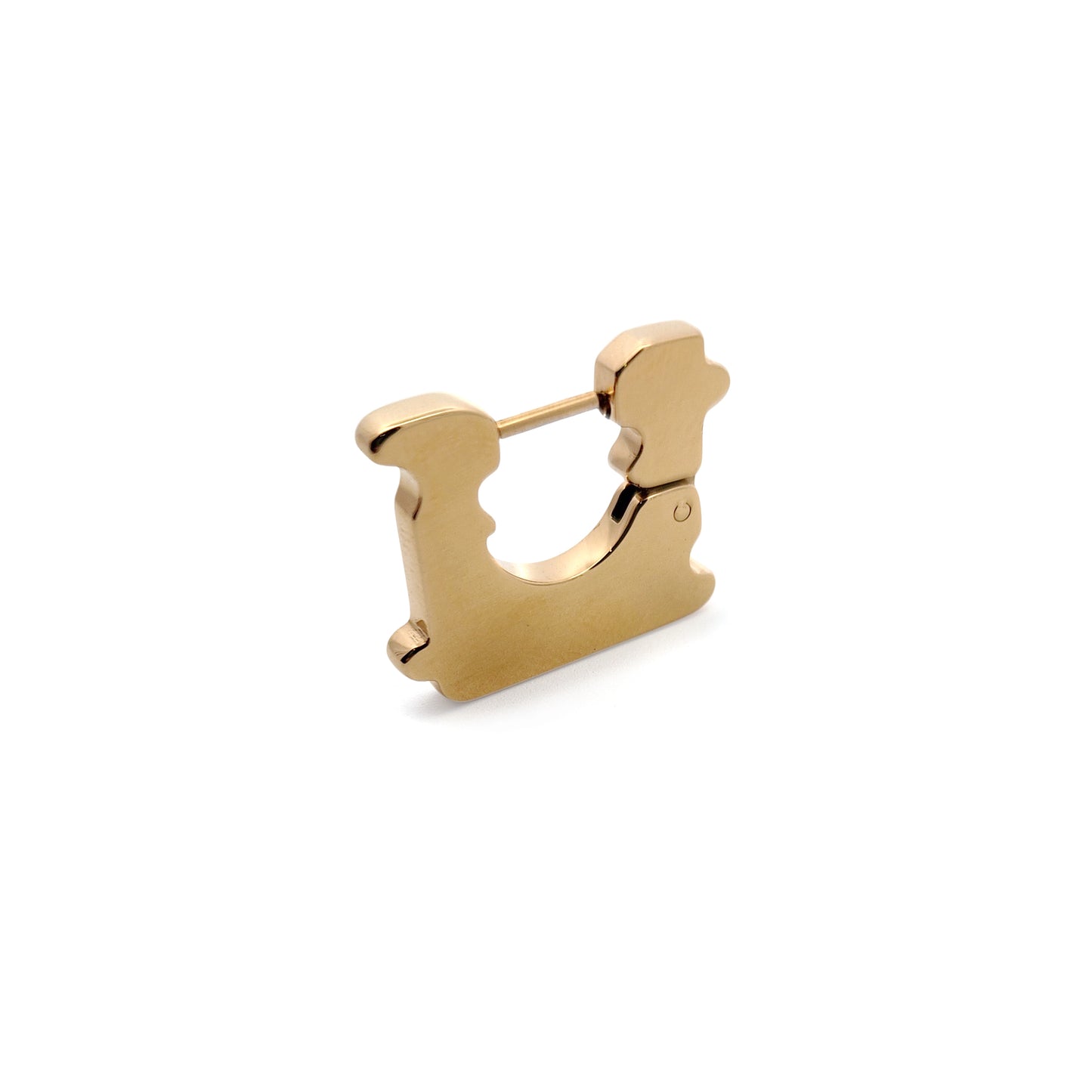 Gold Mini Bread Tab Earring