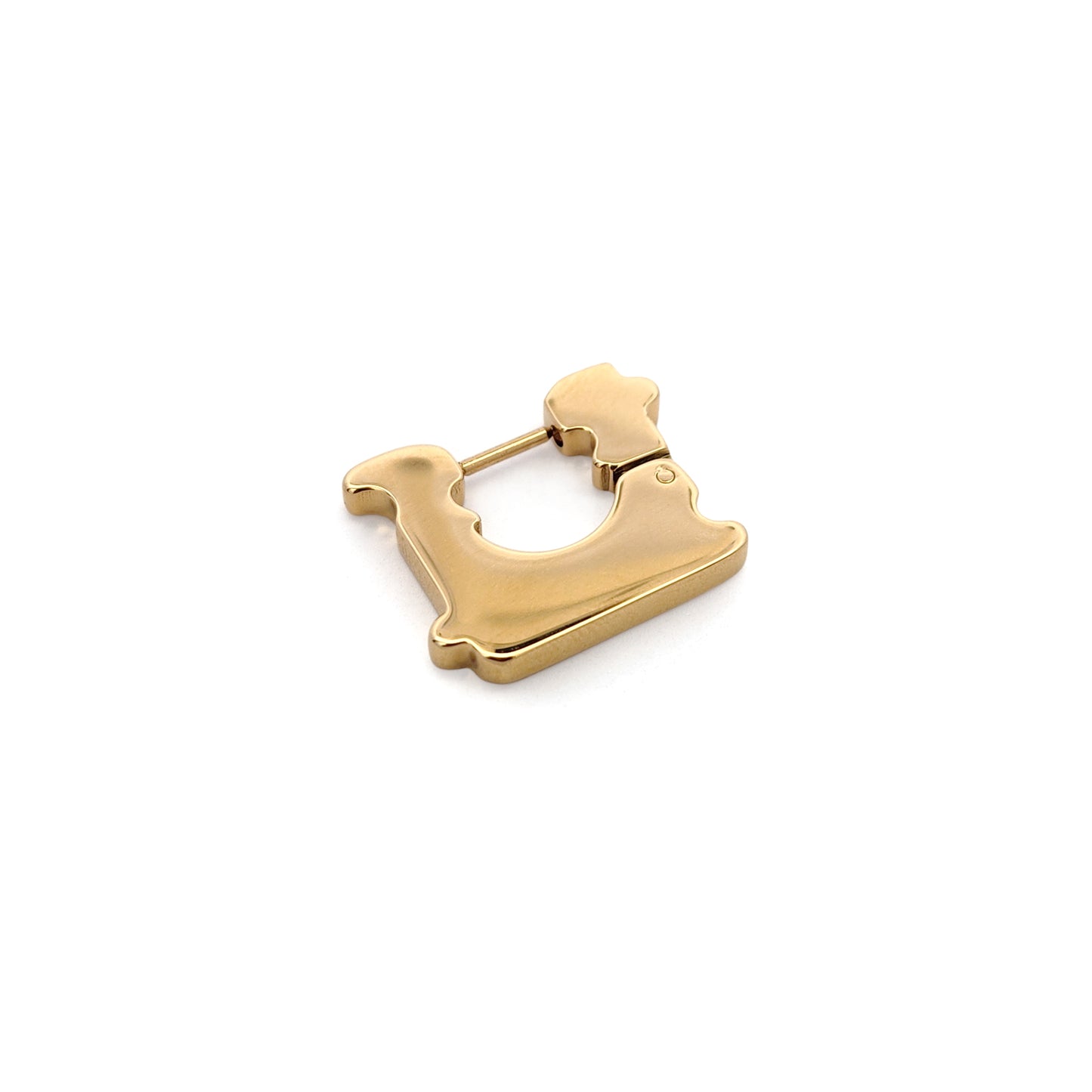 Gold Mini Bread Tab Earring