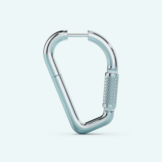 Mini Carabiner Earring - Silver