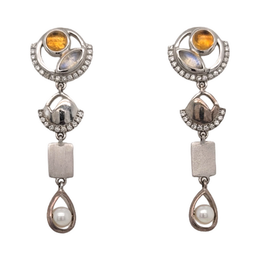 Citrine and Quartz earrings