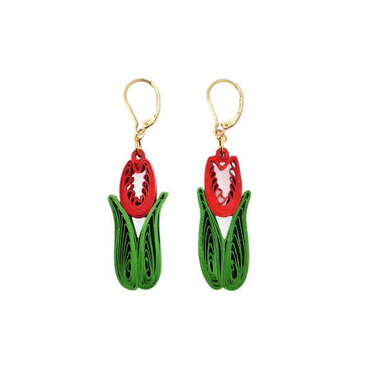 Tulip Paper Drop Earrings