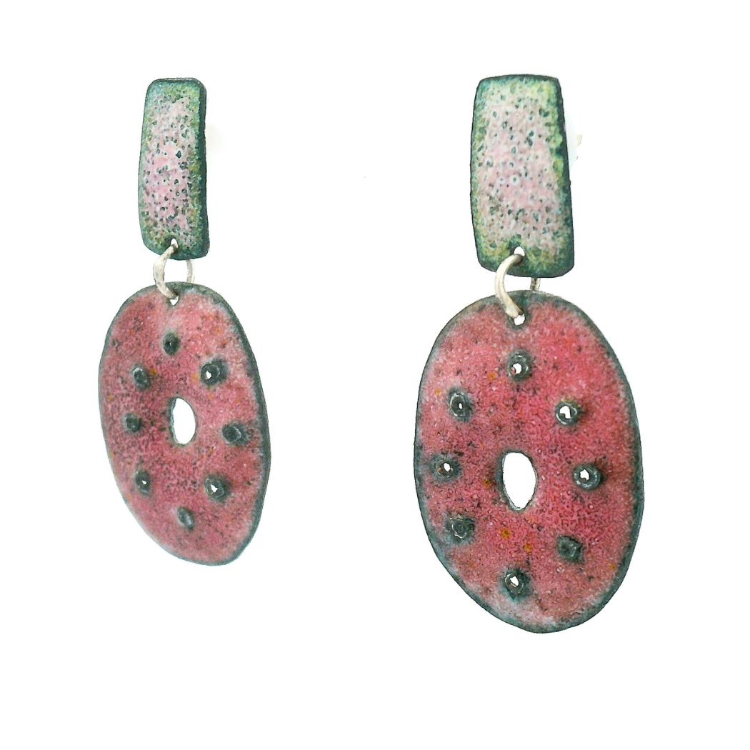 2-Piece Dusty Rose Round Earrings
