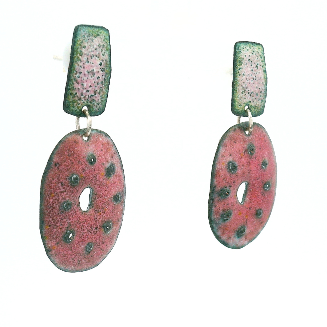 2-Piece Dusty Rose Round Earrings