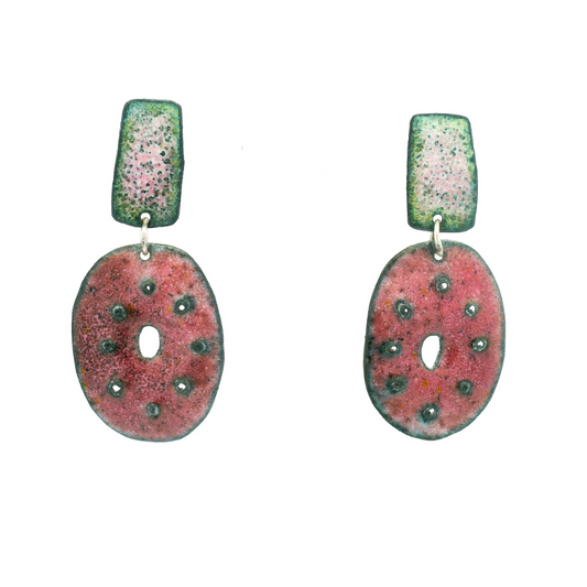 2-Piece Dusty Rose Round Earrings
