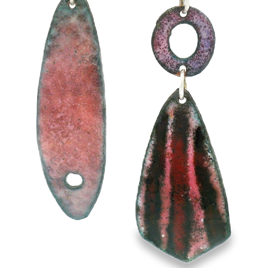 Asymmetrical Enamel Fish Earrings