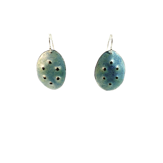 Blue Organic Enamel Earrings