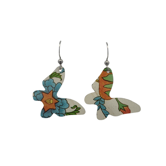 Butterfly Vintage Tin Dangle Earrings