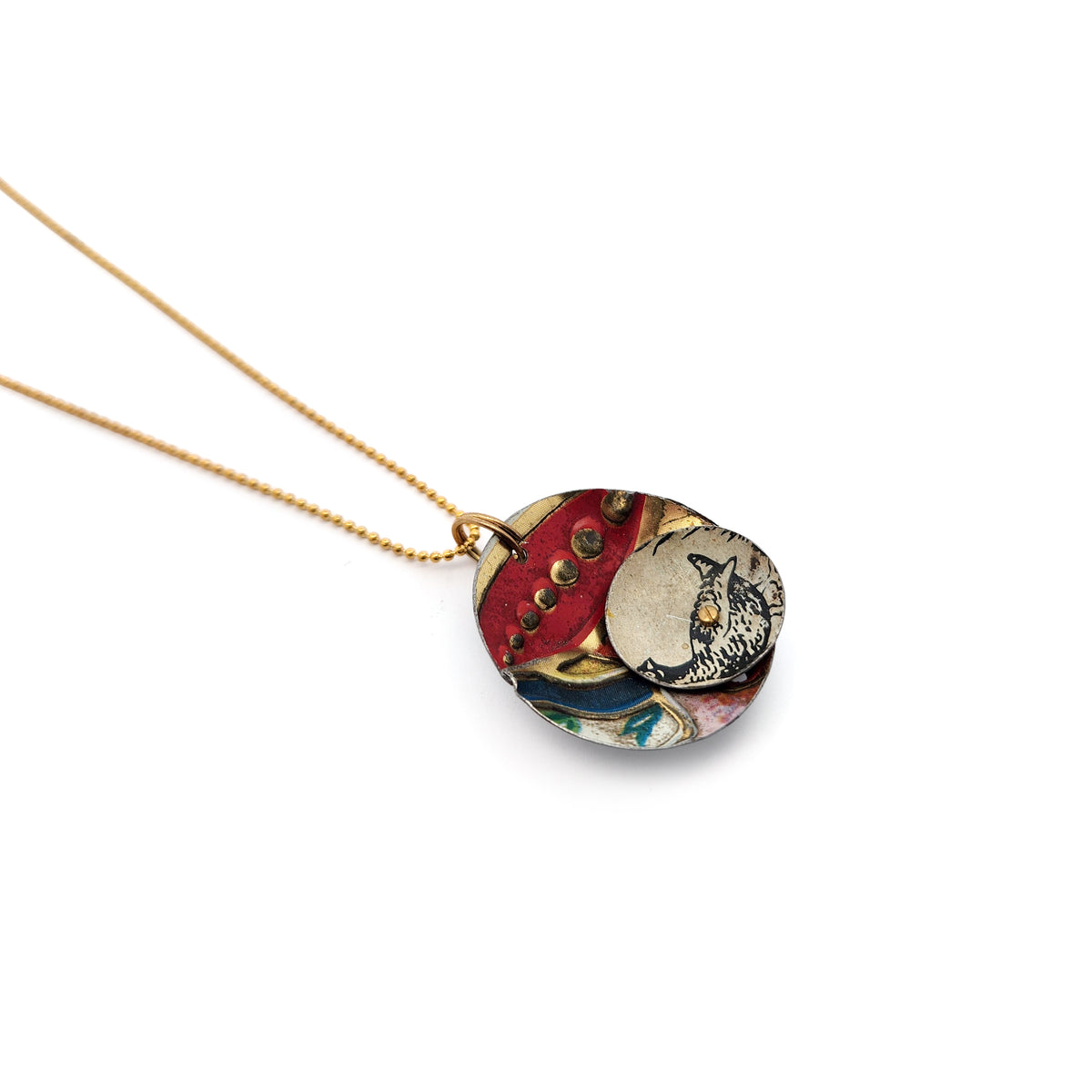 Dome Bird Bowl Drop Vintage Tin Pendant