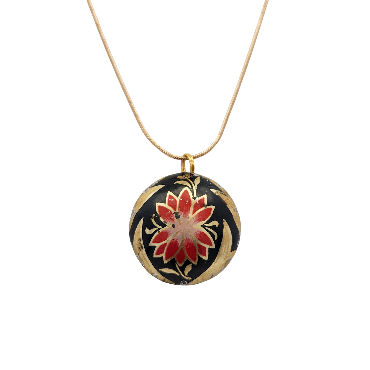 Lotus Drop Vintage Tin Pendant
