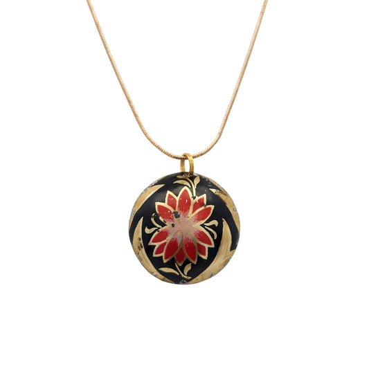 Lotus Drop Vintage Tin Pendant