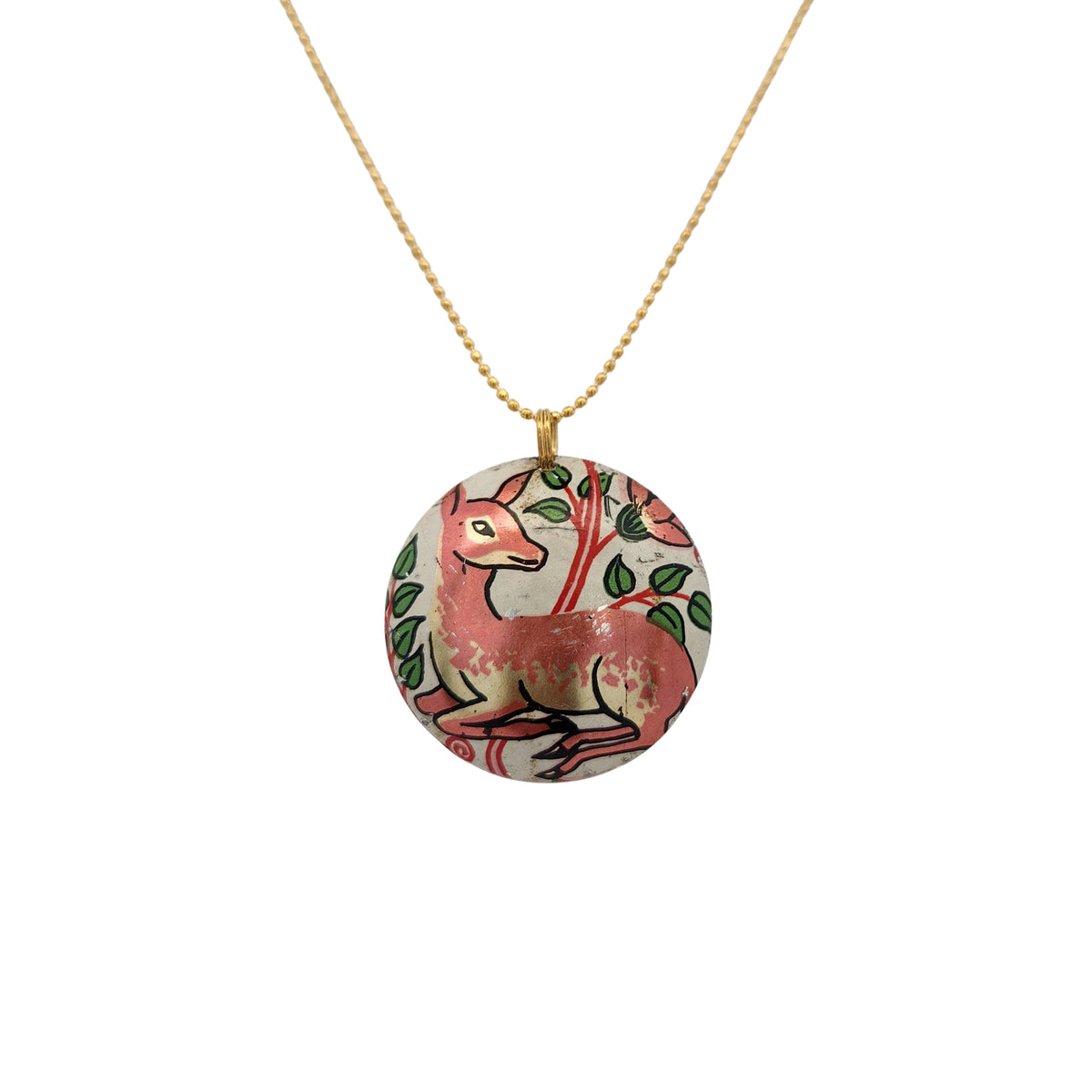 Deer Drop Vintage Tin Pendant