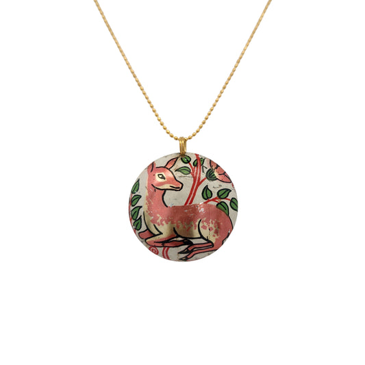 Deer Drop Vintage Tin Pendant