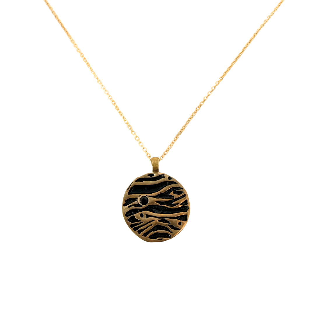 Brass Onyx Jupiter Necklace
