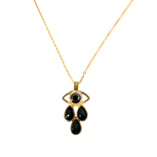 Brass Onyx Necklace