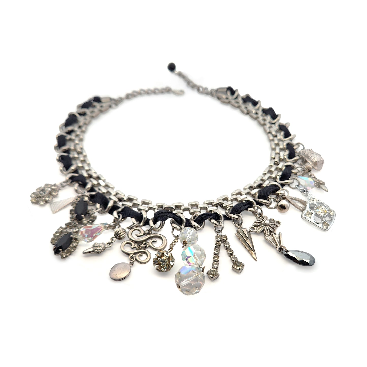Vintage Silver-Tone Link Collar Necklace