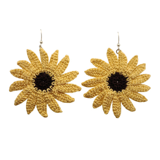 Black-Eyed Susan Embroidery Earrings