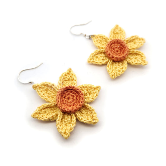 Daffodil Embroidery Earrings