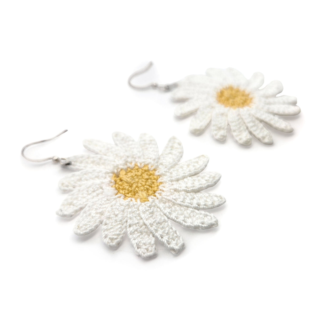 Daisy Flower Embroidery Earrings