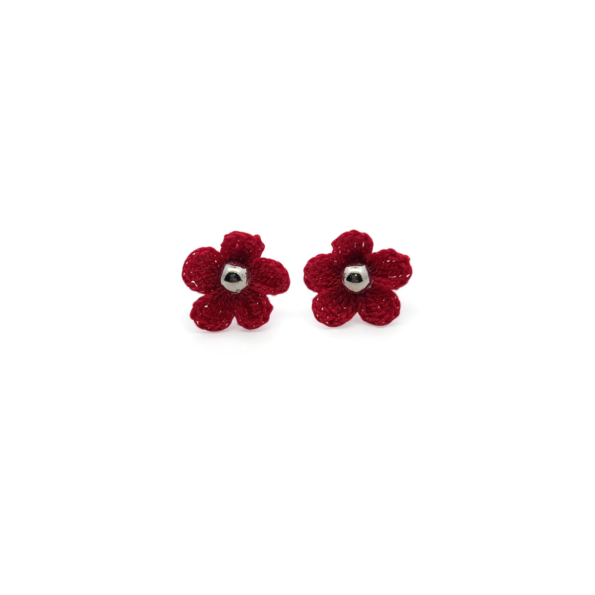 Maroon Mini Bloom Embroidery Studs