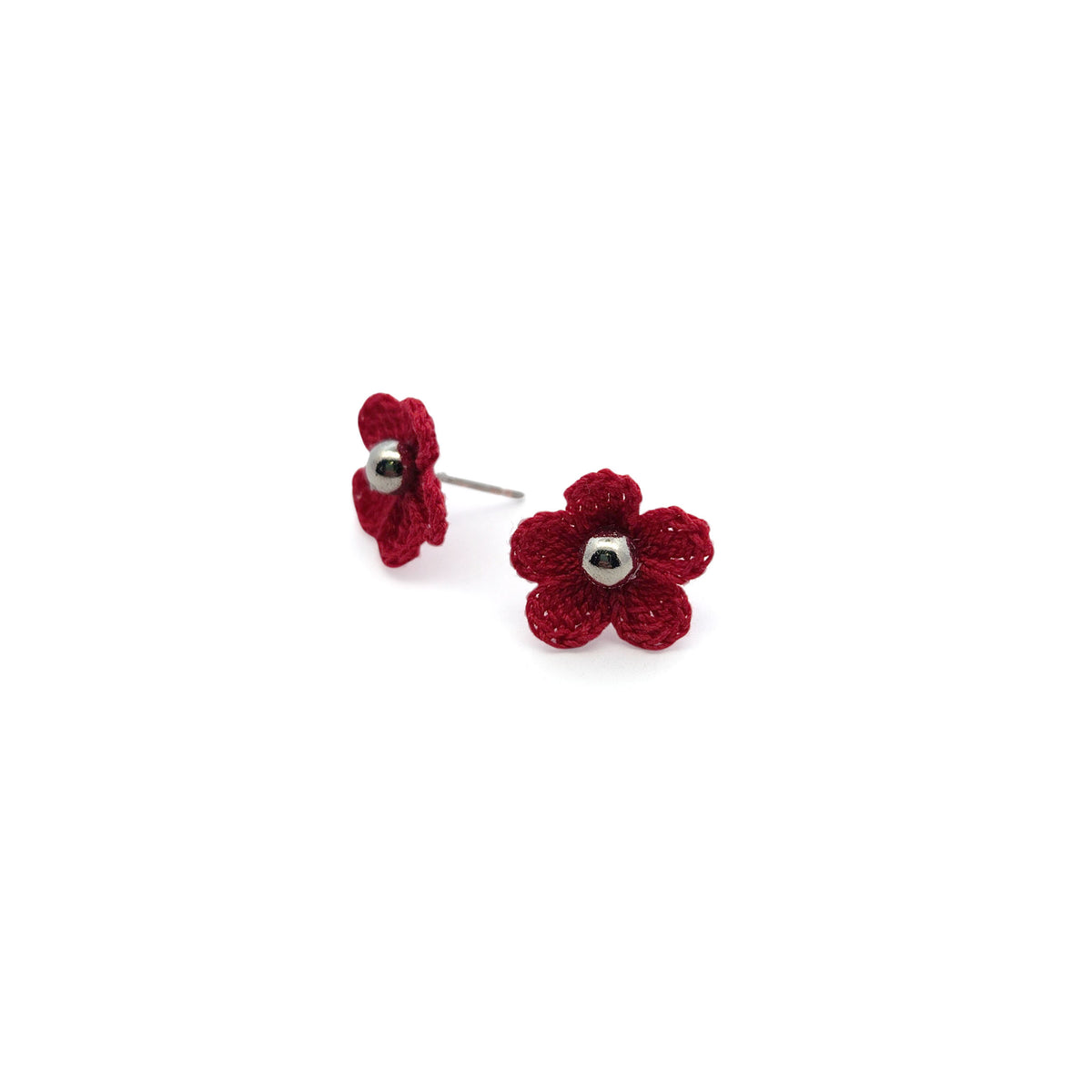 Maroon Mini Bloom Embroidery Studs