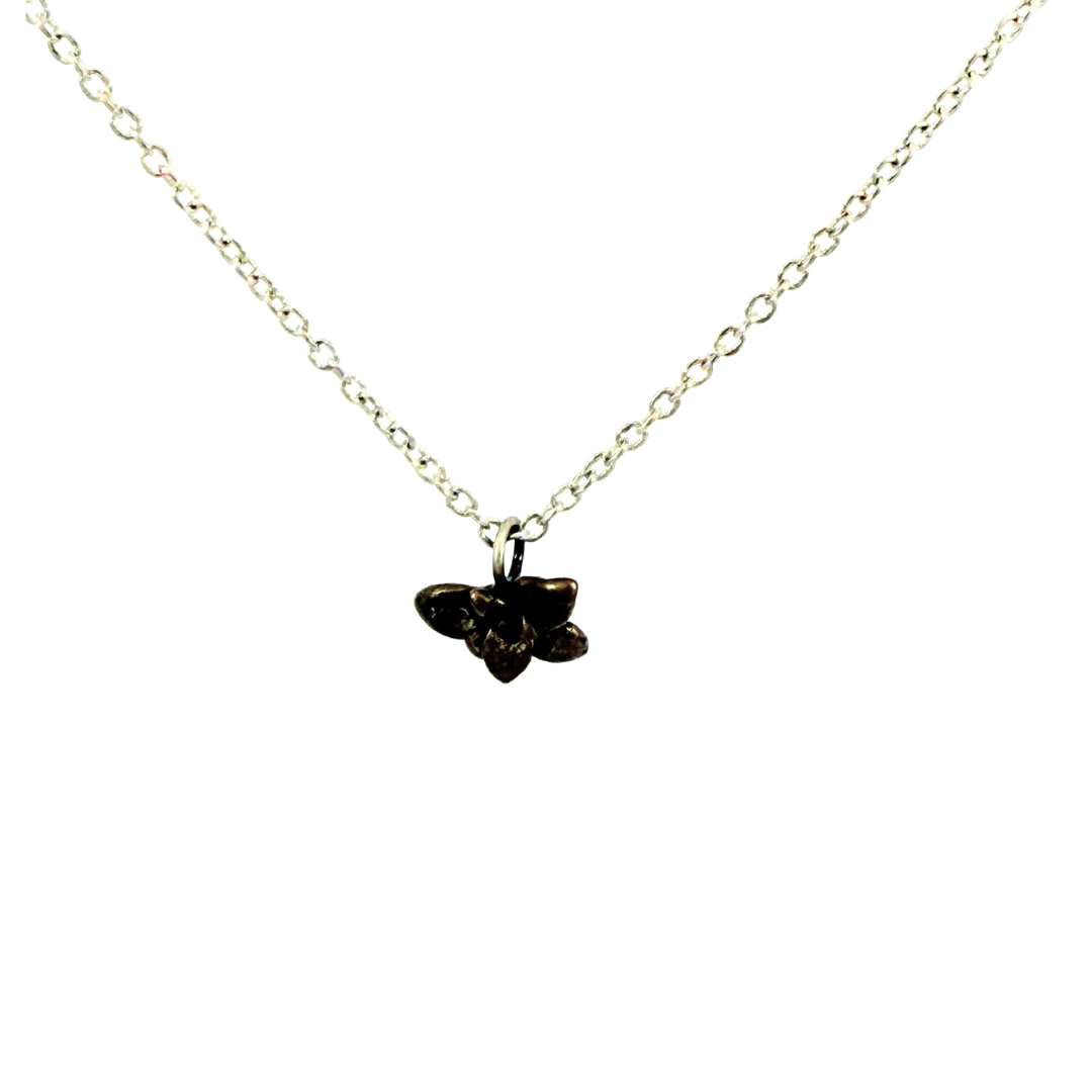 Bronze Floral Succulent Necklace