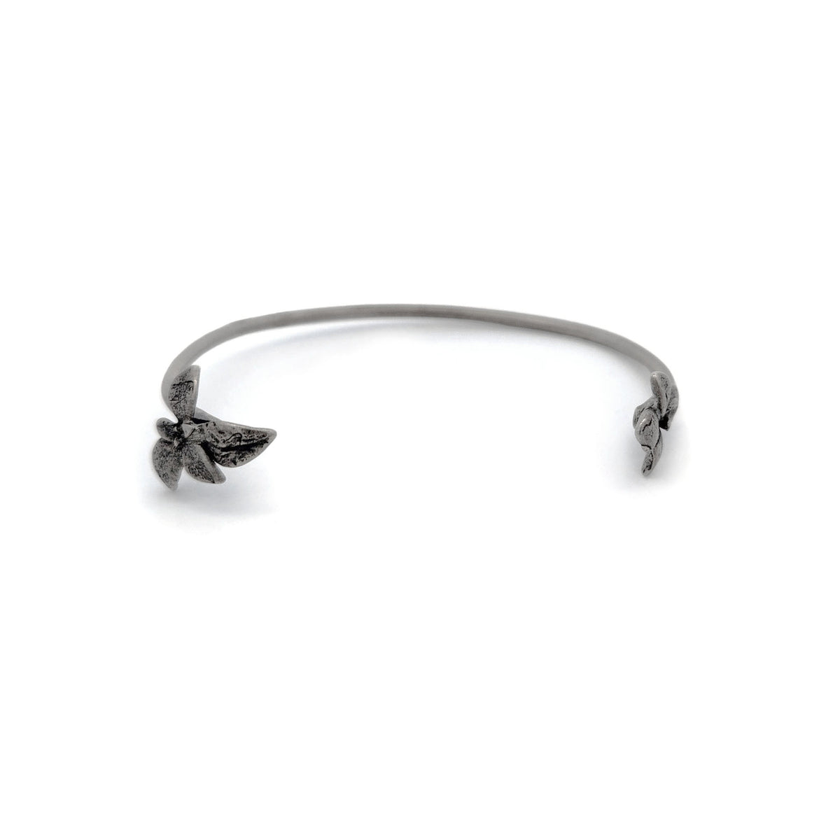 Sterling Silver Double Floral Cuff