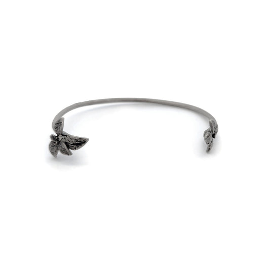 Sterling Silver Double Floral Cuff